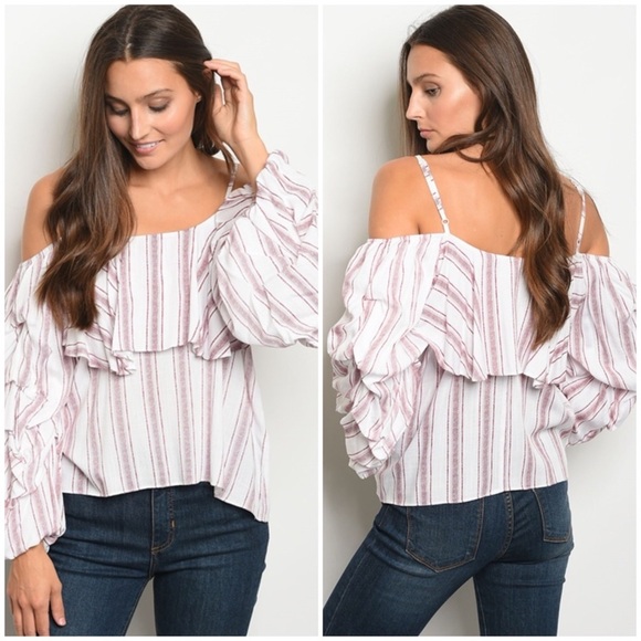 Striped Adjustable Top with Sleeves Size Large NWT - Picture 1 of 5